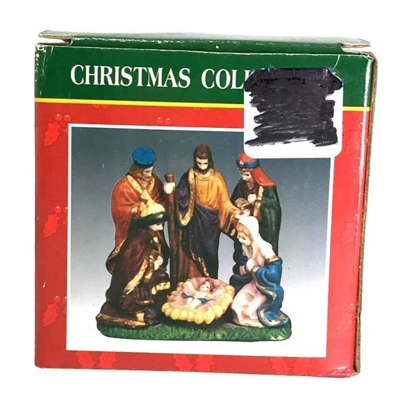 Porcelain Multicolor Nativity Scene 4” Republic Import Co Christmas Collection - Picture 1 of 10